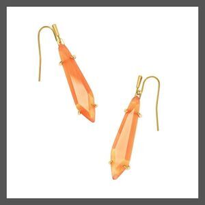 Kendra Scott - Kendra Scott Alice Catseye 14K Gold Over Brass Dro Coral